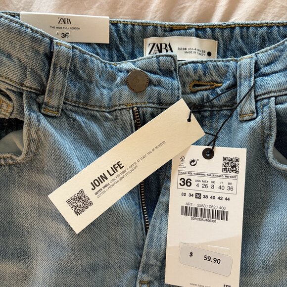 NWT: Zara wide leg jeans - Picture 2 of 2